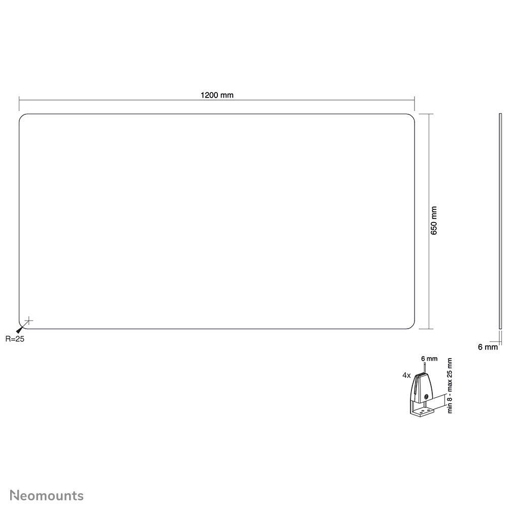 Neomounts NS-GLSPROTECT120 Écran de sécurité en verre trempé - l120 cm
